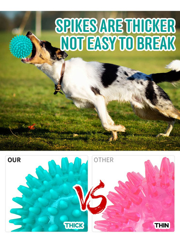 Pelotas Para Perro Con Pinchos Azul Y Morado Chirriantes 2pz