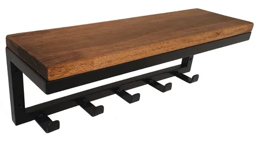 Percheros de pared de madera y hierro new arrivals