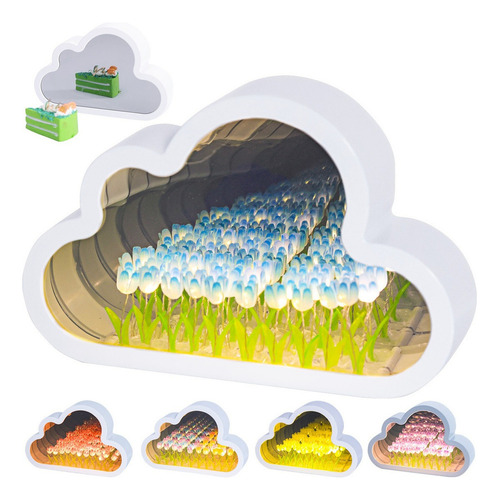 Zh Luz Nocturna Con Espejo Tulipán Led Nube For Dormitorio