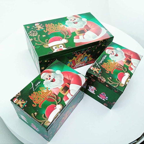 Imagen 3 de 5 de Navidad Cajas De Madera Personalizadas Para Regalar