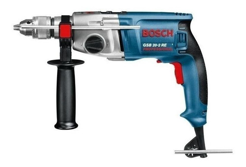 Taladro percutor atornillador eléctrico de 13mm Bosch GSB 20-2 RE 701W + accesorio con maletín de transporte + empuñadura adicional 220V