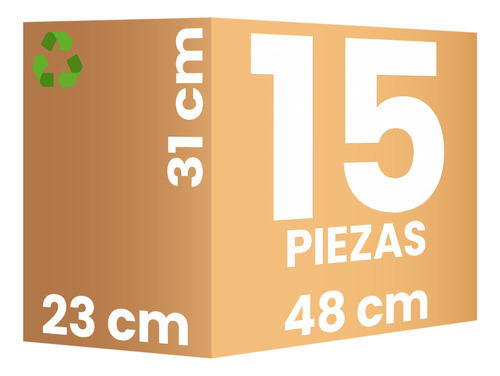 15 Cajas Pack 48x23x31 Cm Cartón Mediana Mudanza, Envíos (Reacondicionado)