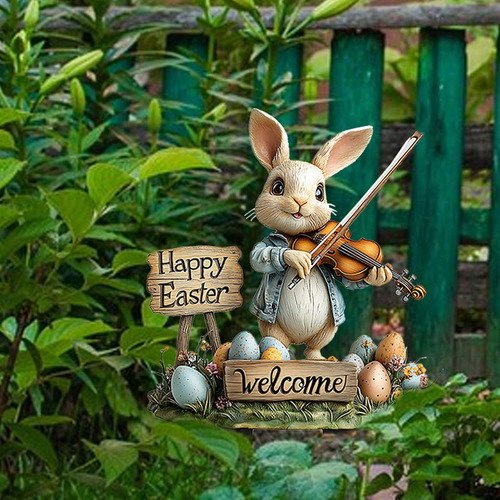 Estaca De Conejo De Pascua, Letrero De Conejo De Estilo C