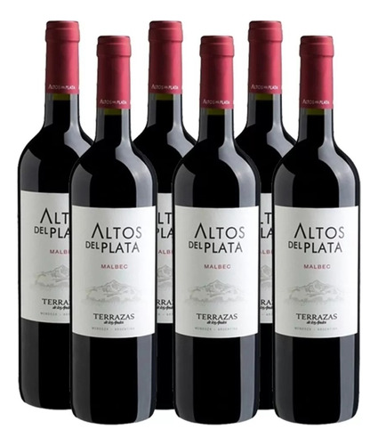 Vino Altos Del Plata Malbec 750ml. Bodega Terrazas Caja x 6 Botellas