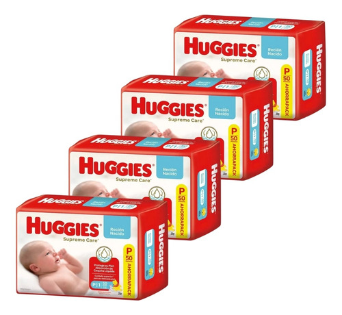 4un Pañales Huggies Supreme Care Unisex P 50un 3.5-6kg