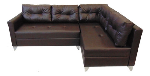 Imagen 2 de 2 de Sofa Modular En L Emerson Derecho Ecocuero Cafe