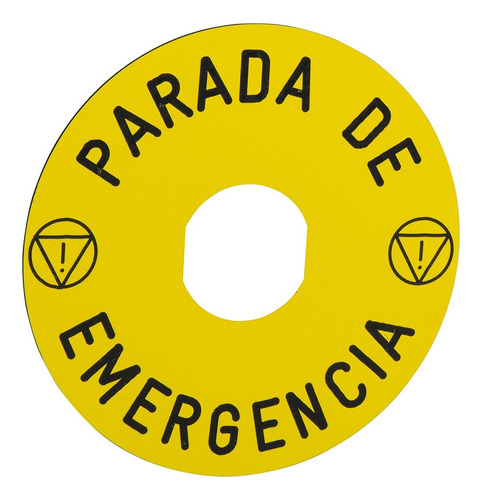 Etiqueta Parada De Emergencia 90 Mm Schneider Electric Color Amarillo