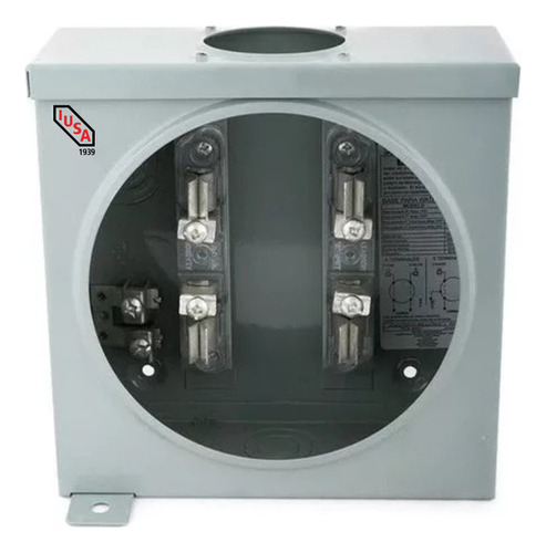 Base Para Medidor Iusa Cuadrada Con 4 Terminales 100a 600v