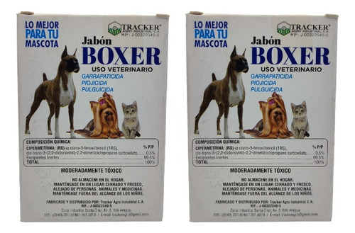 2 Pack Jabón Boxer 100gr Para Perros Anti Pulgas Garrapatas