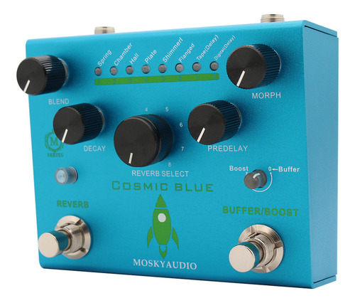 Pedal De Bajo Effect Maker Cosmic Blue Reverb Footswitch Dua