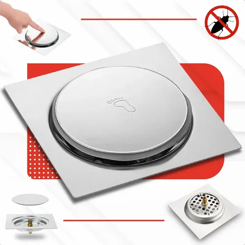 Ralo Click 15x15 Inteligente Pop Up Inox Oculto Invisível Para Banheiro E Cozinhas Acabamento Premium Marca Homeroarte