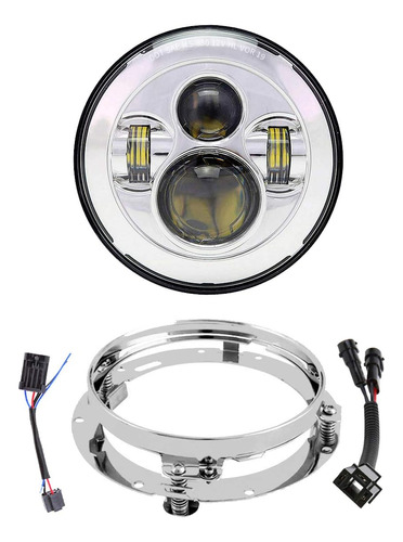 Faros Led De 7 Pulgadas Con Soporte De Montaje Dot Motorc...