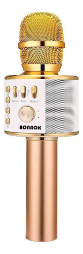 Microfono Karaoke Bonaok Con Bluetooth/dorado