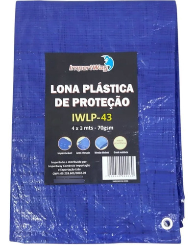 Lona Plastica Encerado 4x3 Azul Multiuso Impermeavel