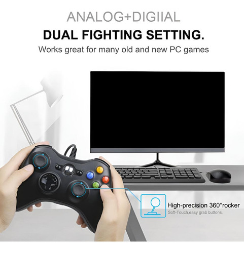 Joystick Usb Para Xbox 360 & Pc Wired Edition X-360 Black