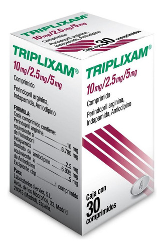 Triplixam 10 Mg / 2.5 Mg / 5 Mg Caja Con 30 Comprimidos