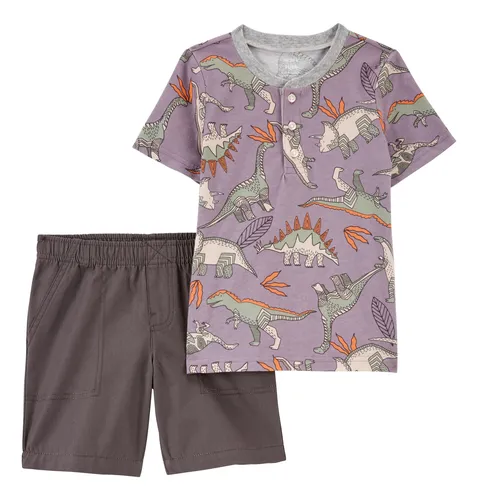 comprar Set Carters 2 Piezas Short Y Remera Henley Algodón Dinos Ub