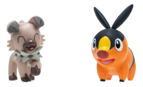 Pokemon - Tepig + Rockruff - Battle Figure - Jazwares