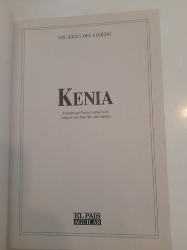 Kenia. Los Libros Del Viajero - Editorial El País / Aguilar (Usado)