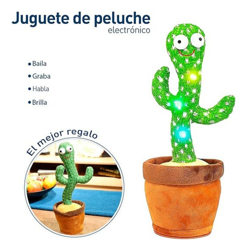 Cactus Bailarín Peluche Juguete Bebé Felpa Niños Recargable