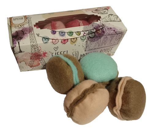 Macarons. Comidas De Jueguete. Tela Pañolenci X4 Unidades