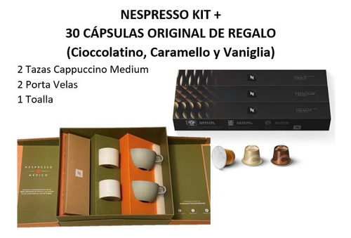 30 Cápsulas Café Nespresso Orignal + Barista Kit (caramel...