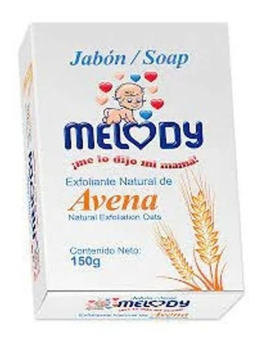 Imagen 1 de 1 de Melody Jabon Avena Para Bebes 150gr Pack 2und