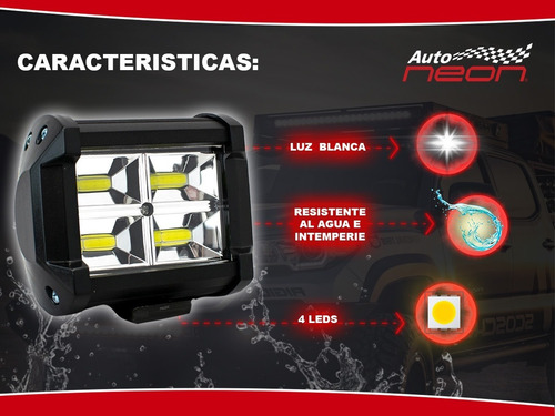 Faro 4 Led Cob Auxiliar Dually