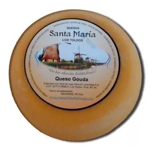 Queso Gouda Natural ( Estilo Holandés ) Santa María / Lube