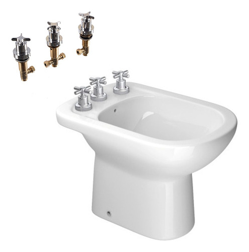 Juego Baño Completo Deca Bidet Vogue Plus + Grifería Flex