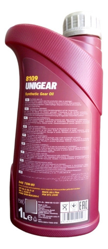 Aceite 75w80 Sintetico Valvulina Mannol Made Germany