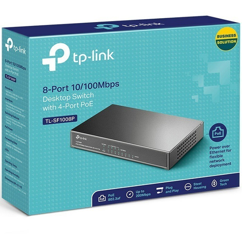 Imagen 5 de 5 de Switch 8 Puertos Tp-link Tl-sf1008p Poe Escritorio 10/100mbp