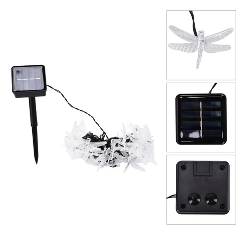 Guirnalda De Luces Solares Con Forma De Libélula, 30 Led, Al