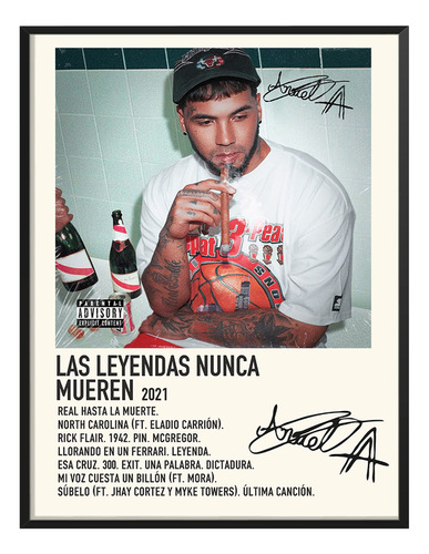 Poster Anuel Aa Album Tracklist Leyendas No Mueren 80x60