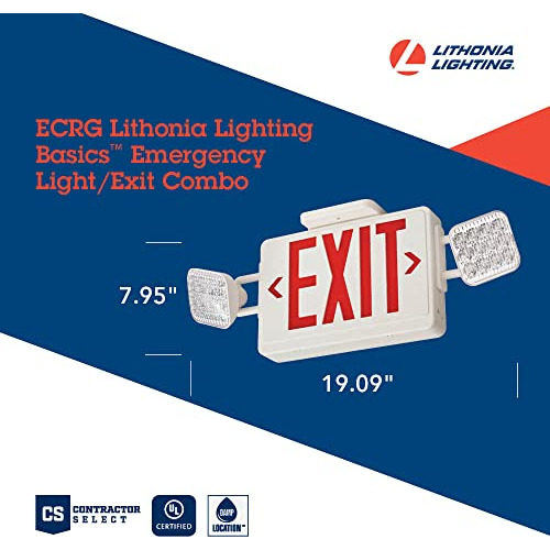 Combo De Luz De Emergencia/salida Ecrg Basics, Cuadr...