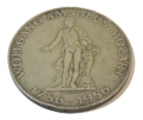 Imagen 2 de 6 de Moneda Plata Austria 25 Shilling 1956 Bicentenario Mozart