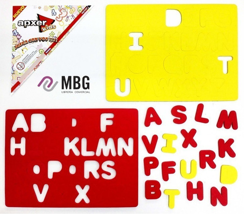 Imagen 2 de 3 de Set Letras Goma Eva Magnética Apxer Colores Varios