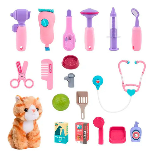 Maleta Ruedas Grande + Mascota Peluche Perro Gato Juguete
