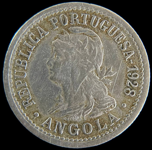 Angola, Colonia Portuguesa, 10 Centavos 2 Macutas, 1928. Vf-