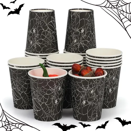 comprar Tazas De Papel Halloween Diseño De Tela De Araña 30 Unidades
