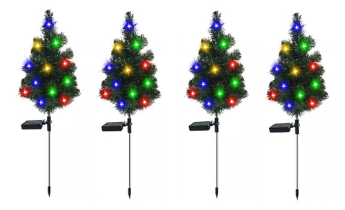 Juego De 4 Luces Solares Decoradas Para Árbol De Navidad