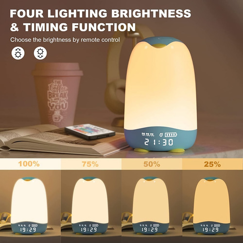 Imagen 4 de 7 de Lámpara Led Mesa Táctil Despertador Recargable Control Bebe
