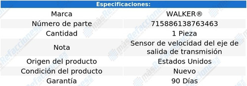 Sensor Velocidad (vss) Ford Focus L4 2.0l 01-03 Walker