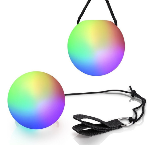 Juguete Poi Ball Con Luz Led Con Hilo Y Correa Set De 2