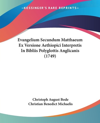 Libro Evangelium Secundum Matthaeum Ex Versione Aethiopic...