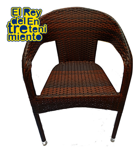 Juego De Jardin Mesa + 4 Sillas Simil Rattan Exterior El Rey