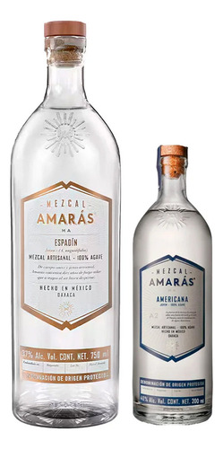 Pack De 4 Mezcal Amarás Joven Espadín 750 Ml + Americana 200