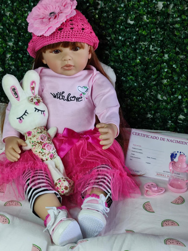 Muñeca Reborn Bebé Original Cuerpo De Tela, 55 Cm Dolly Doll