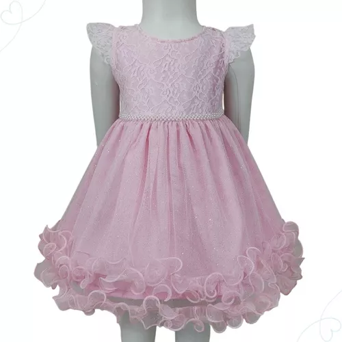 Roupa Menina Vestido Bebê Princesa Várias Cores