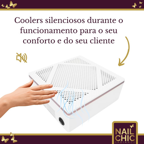 Sugador Coletor Aspirador Pó Unhas Gel Controle Velocidade